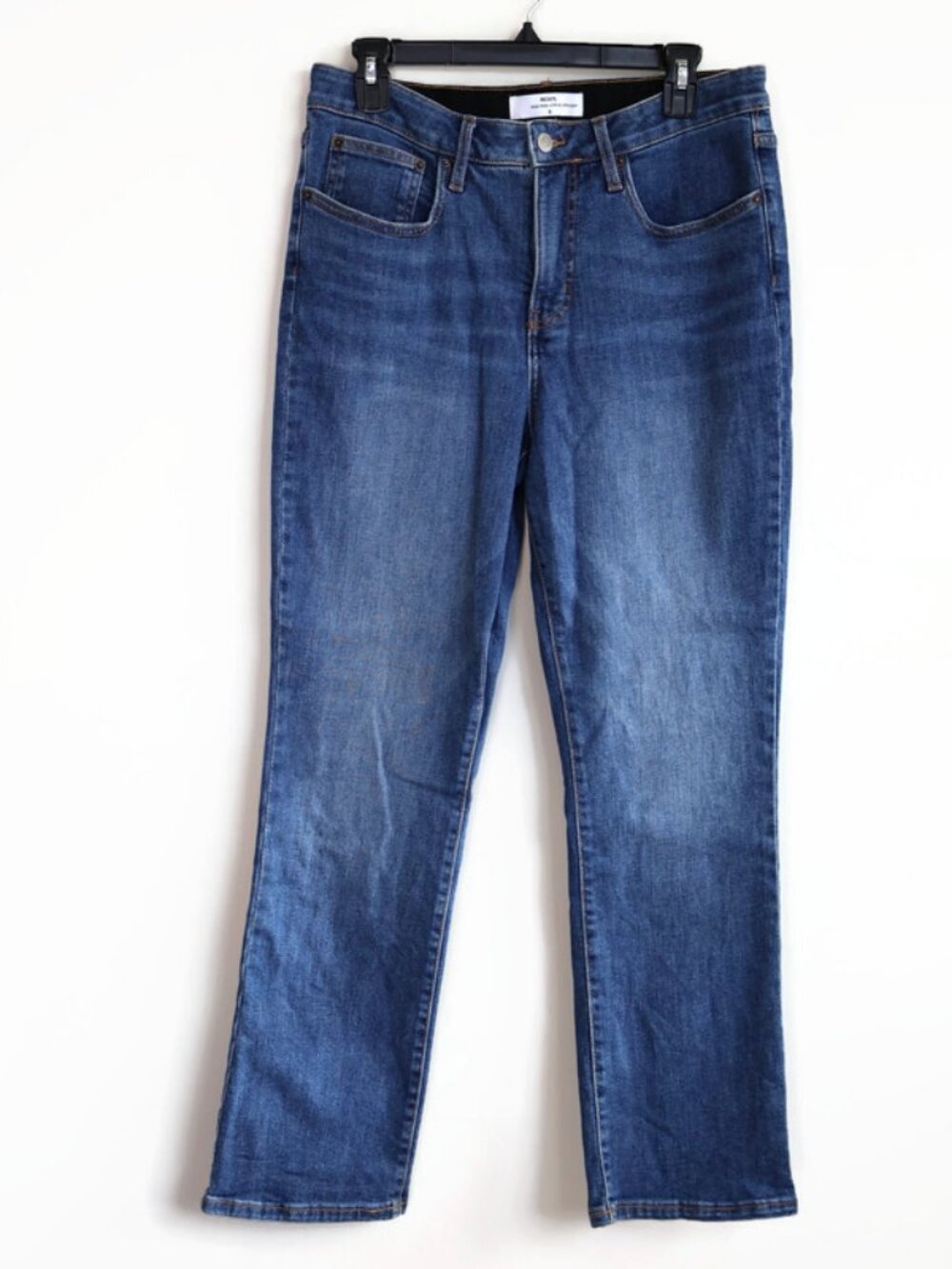 Ricki's Size 8 - High Rise Straight Leg - Medium Blue -  Hidden Comfort Band